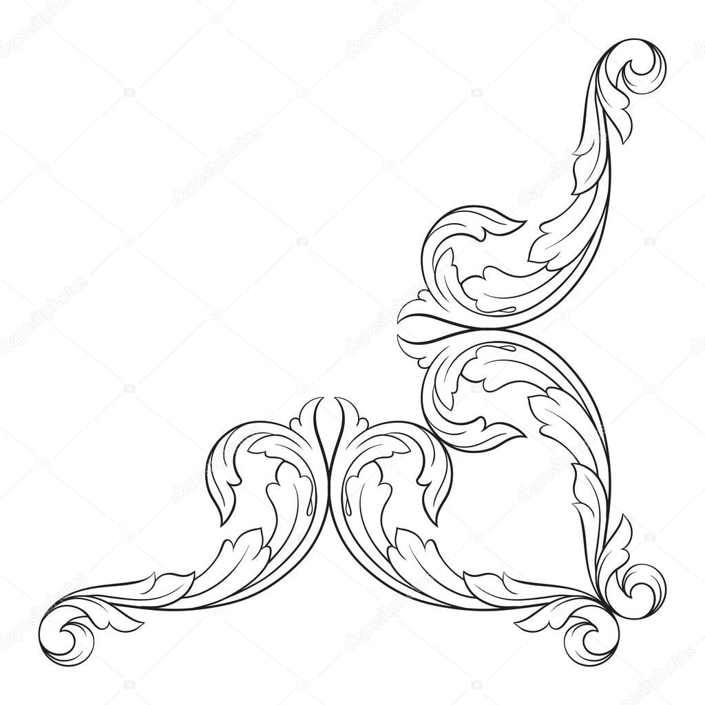 Classical baroque ornament vector 