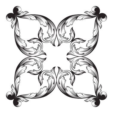 Klasik Barok süsleme vektör 