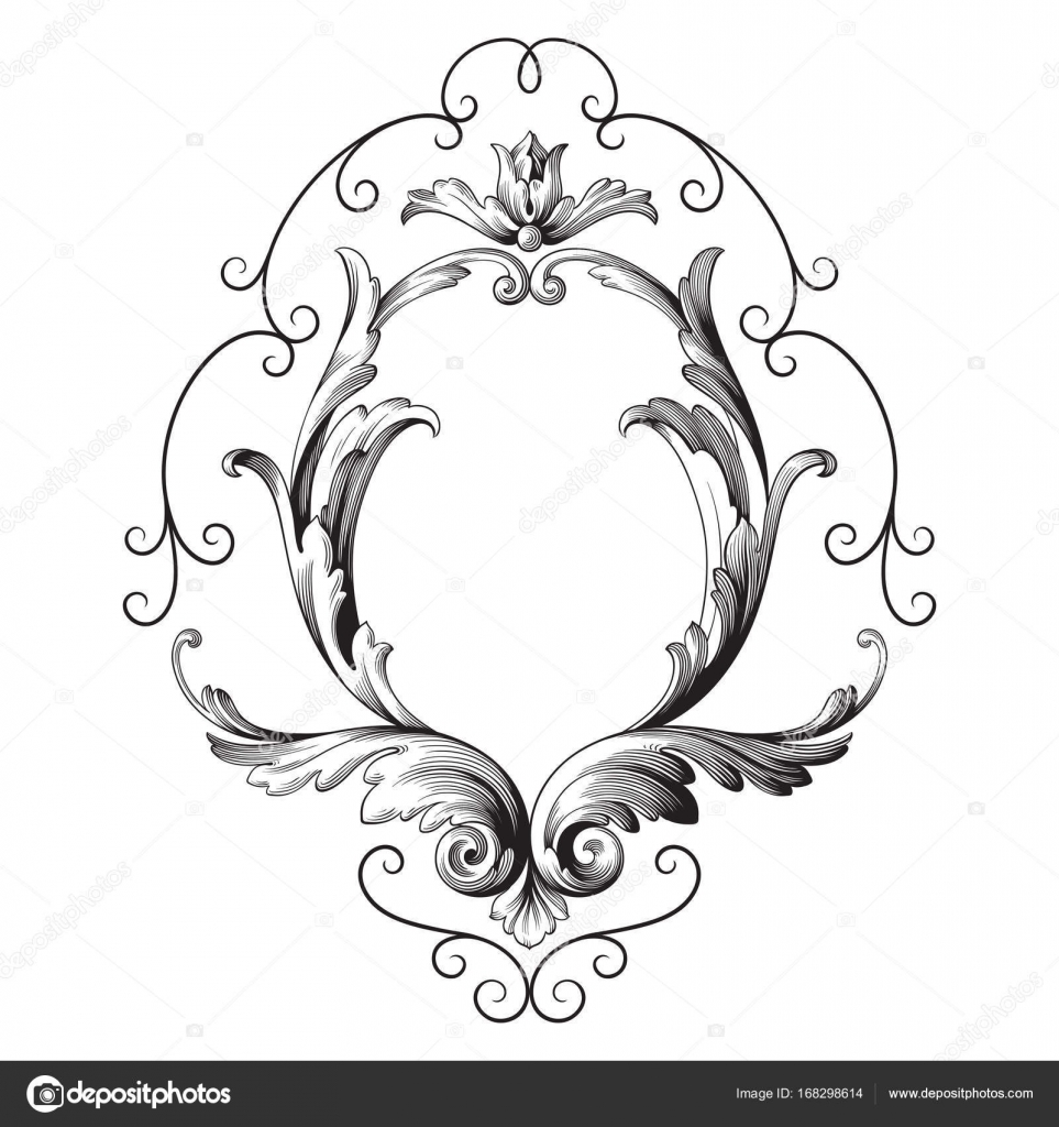 Classical baroque ornament vector — Stock Vector © AcantStudio 168298614