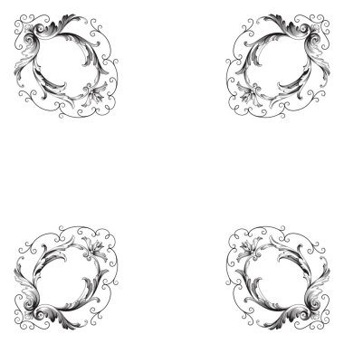 Klasik Barok süsleme vektör 