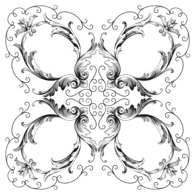 Klasik Barok süsleme vektör 