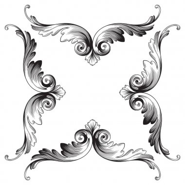 Klasik Barok süsleme vektör 