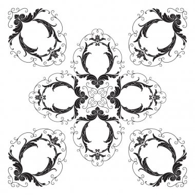 Klasik Barok süsleme vektör 