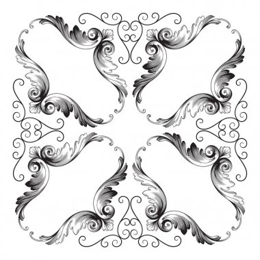 Klasik Barok süsleme vektör 