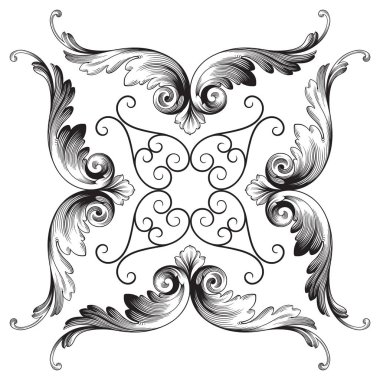 Klasik Barok süsleme vektör 