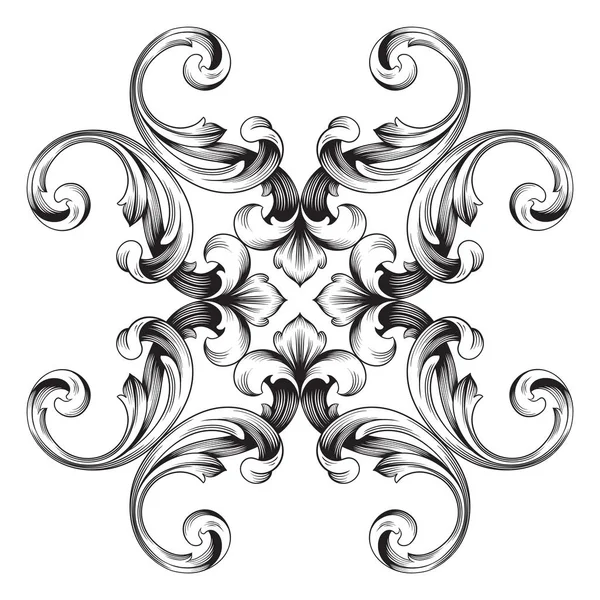 Classical baroque ornament vector — Stock Vector