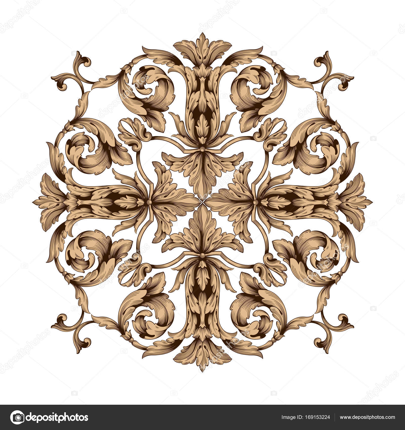 Classical baroque ornament vector — Stock Vector © AcantStudio 169153224