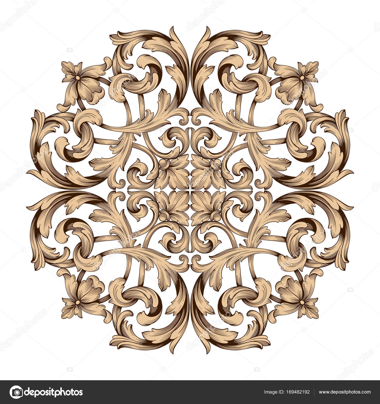 Classical baroque ornament vector Stock Vector by ©AcantStudio 169482192, image size:1600x1700