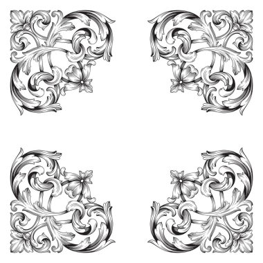 Klasik Barok süsleme vektör 