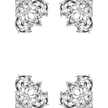 Klasik Barok süsleme vektör 