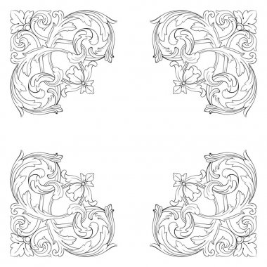 Klasik Barok süsleme vektör 