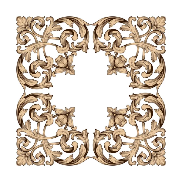 Baroque ornate art gold ornament textile fashion frame — Stock Photo Baroque ornate art gold ornament textile fashion frame — Stock Photo