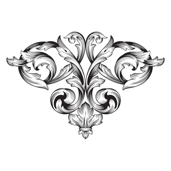 Классический вектор орнамента барокко
 