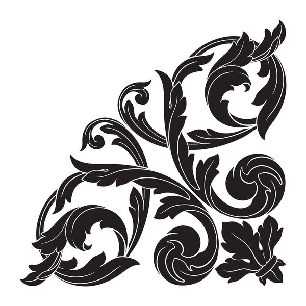 Classical baroque ornament vector 