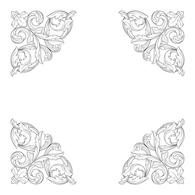 Klasik Barok süsleme vektör 