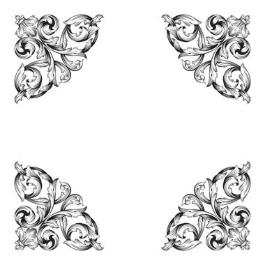 Klasik Barok süsleme vektör 