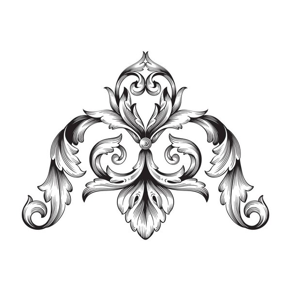 Классический вектор орнамента барокко
 