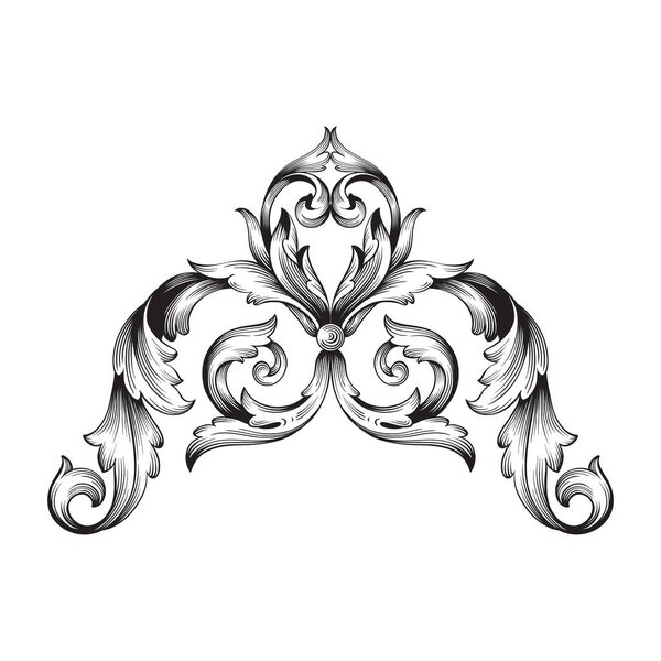 Классический вектор орнамента барокко
 