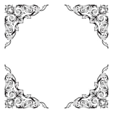 Klasik Barok süsleme vektör 