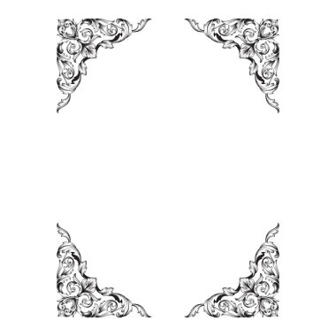 Klasik Barok süsleme vektör 