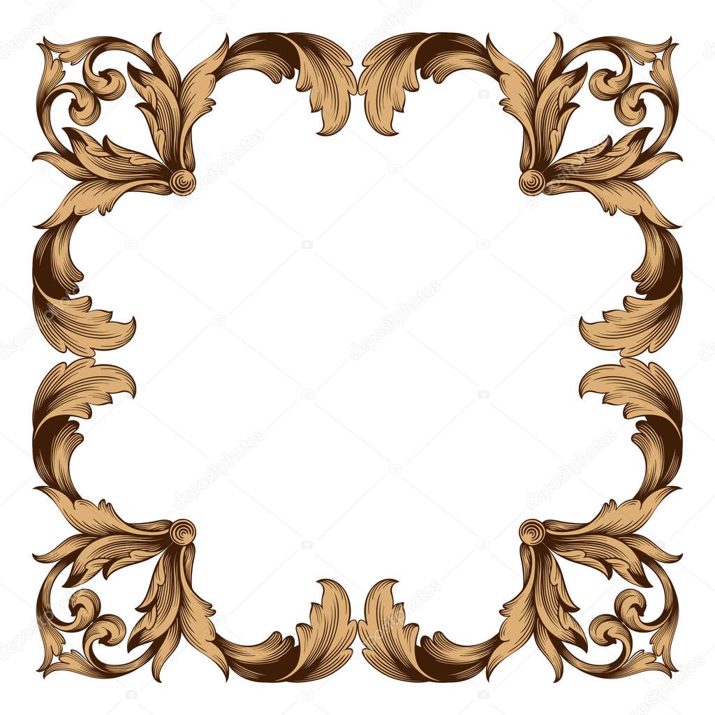 Classical baroque ornament vector 