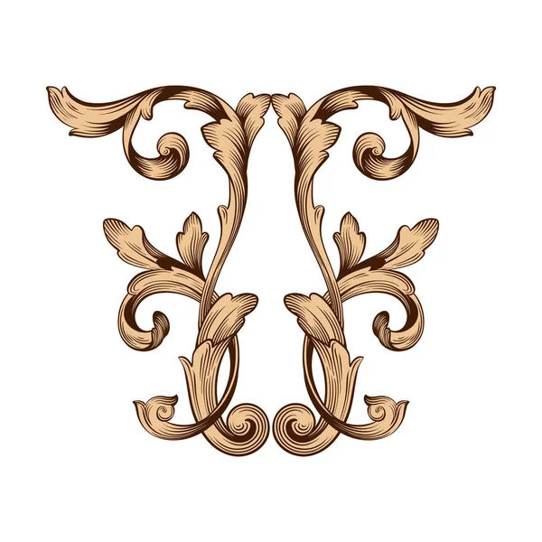 Classical baroque ornament vector — Stock Vector