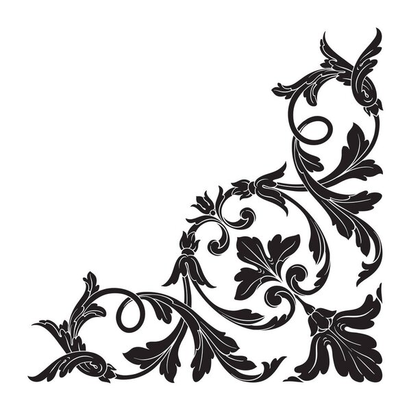 Classical baroque ornament vector 