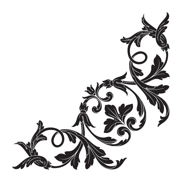 Classical baroque ornament vector 