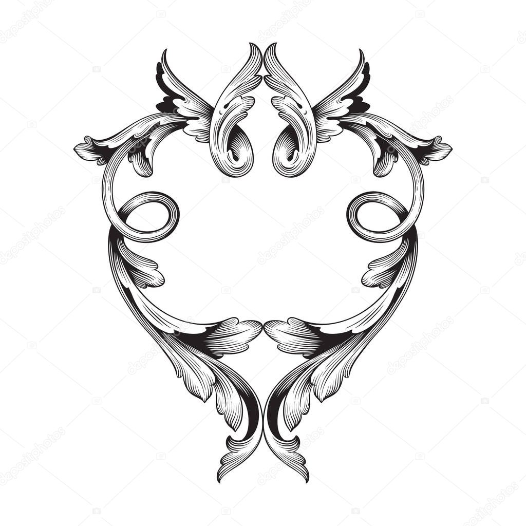 Classical baroque ornament vector 