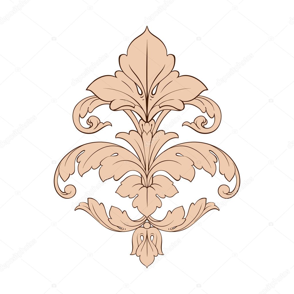 Classical baroque ornament vector 