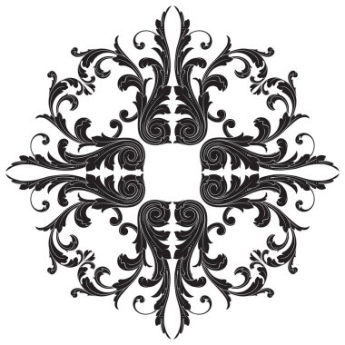 Barok süsleme dekorasyon öğesi.