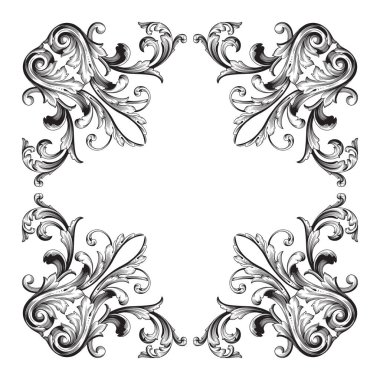 Barok süsleme dekorasyon öğesi.