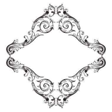 Barok süsleme dekorasyon öğesi.