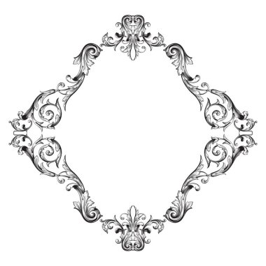Barok süsleme dekorasyon öğesi.