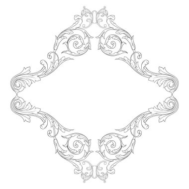 Barok süsleme dekorasyon öğesi.