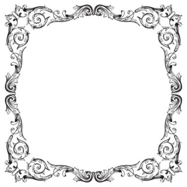 Barok süsleme dekorasyon öğesi.