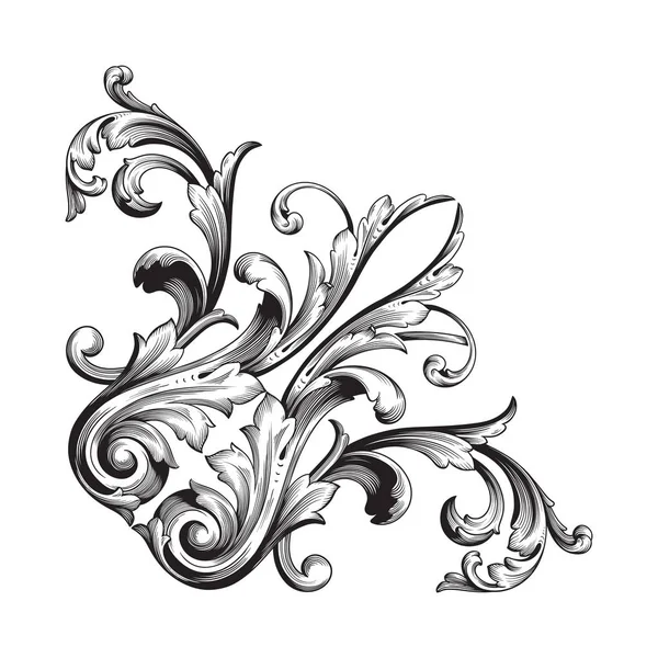 Elemento decorativo adorno barroco . — Vector de stock