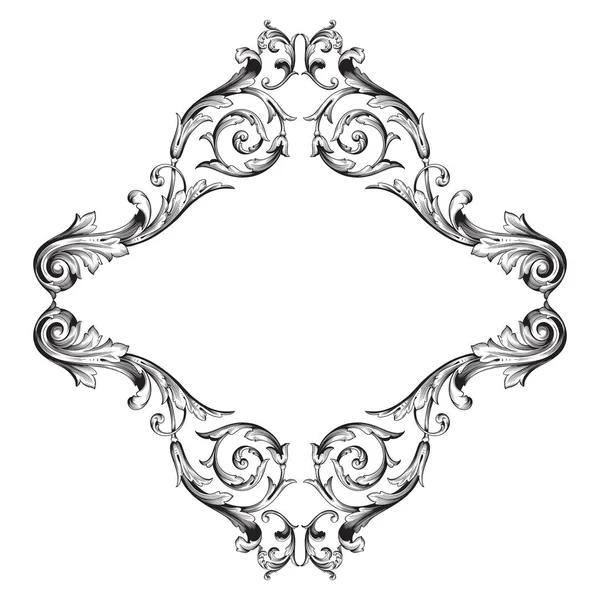 Barokní ornament výzdobný prvek. — Stockový vektor