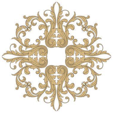 Barok süsleme dekorasyon öğesi.