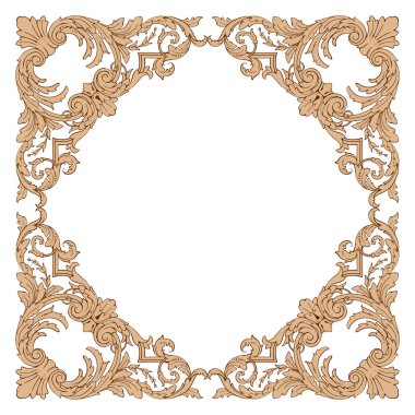 Tasarım için vintage elementlerin vektör barok 'u. 