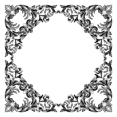 Tasarım için vintage elementlerin vektör barok 'u. 