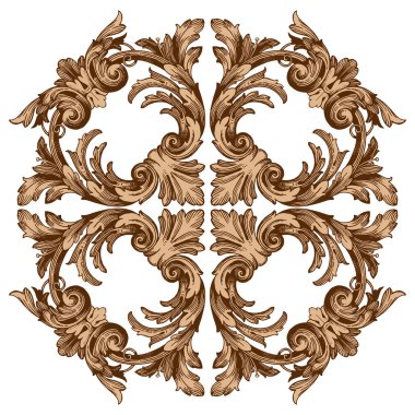 Tasarım için vintage elementlerin vektör barok 'u. 