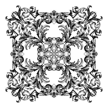Tasarım için vintage elementlerin vektör barok 'u. 
