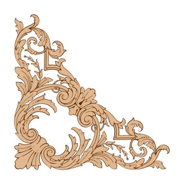 Tasarım için vintage elementlerin vektör barok 'u. 