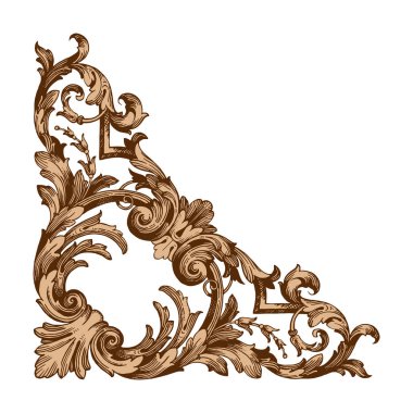 Tasarım için vintage elementlerin vektör barok 'u. 