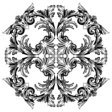 Tasarım için vintage elementlerin vektör barok 'u. 