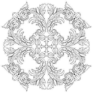 Tasarım için vintage elementlerin vektör barok 'u. 