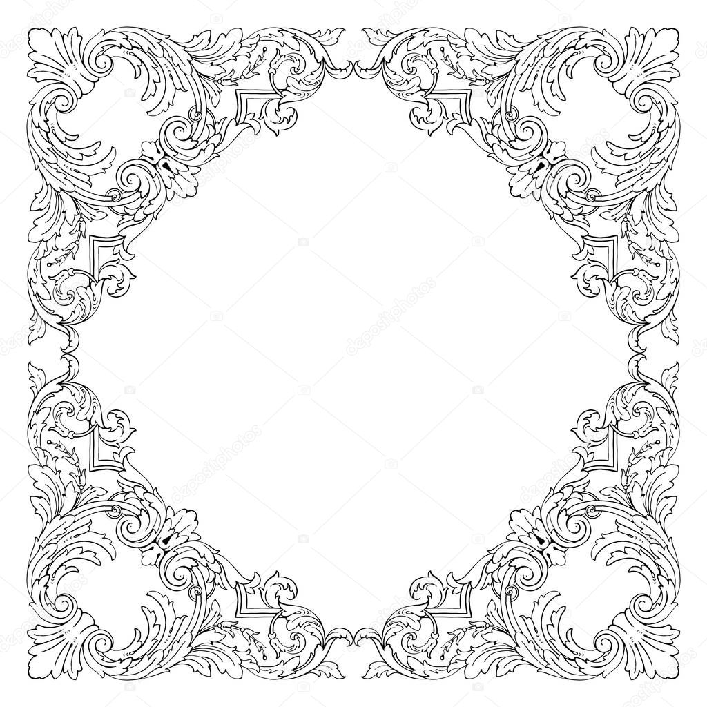 Vector baroque of vintage elements for design. 