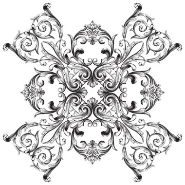 Viktorya tarzı Barok süsleme vektör