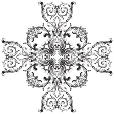 Viktorya tarzı Barok süsleme vektör